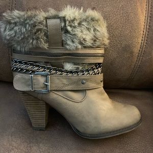 Fuzzy ankle booties!